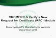 Webinar on CROMERR and Verify Motorcycle and ATV Request for 