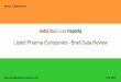 Indian Listed Pharma Companies - Brief Data Review