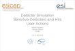 Detector Simulation Sensitive Detectors and Hits User Actions