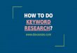 How to do Keyword Research?