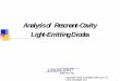 Analysis of Resonant-Cavity Light-Emitting Diodes Analysis of 
