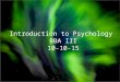 Introduction to psychology BBA Lecture 1