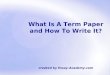 What is a term paper and how to write it