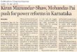 Financial Express: Kiran Mazumdar-Shaw, Mohandas Pai push for power reforms in Karnataka - 16Jan2015