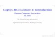 CogSys-HCI Lecture 1: Introduction