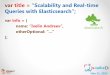 Scalability and Real-time  Queries with Elasticsearch