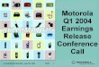 Q1 2004 Motorola Inc. Earnings Conference Call Presentation