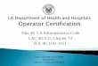 Operator Certification Overview
