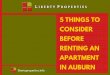 5 Things to Consider Before Renting an Apartment in Auburn
