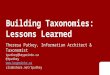 Building taxonomies  lessons learned
