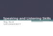 Communication skills   listening and speaking skills