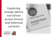Community and communication: Exploring energy advice narratives across formal and informal contexts