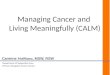 Introduction to Managing Cancer Living Meaningfully (CALM)