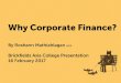 Why Corporate Finance by Roshann Mathiahlagan