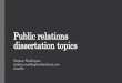 Dissertation topics for media and public relations students