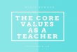 The Core Values as a Teacher by Noble Newman