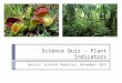Science quiz   plant indicators