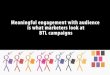 Meaningful engagement with audience in Below the Line marketing campaigns