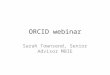 ORCID for funders - Sarah Townsend