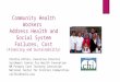 Community Health Work: Financing & Sustainability