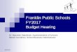Franklin Public Schools FY2017 Proposed Budget 20160322