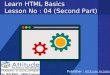 Learn Advanced and Basic HTML - Lesson 4 (ii)