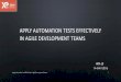 Apply Automation Tests Effectively In Agile Development Teams