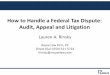 How to handle a federal tax dispute. audit, appeal and litigation