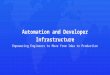 Automation and Developer Infrastructure — Empowering Engineers to Move from Idea to Production