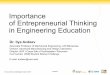 Importance of Entreprenurial Thinking in Engineering Education_Dr. Ilya Avdeev