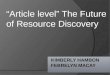 "Article Level" The Future of Resource Discovery