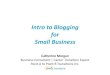 Intro to Blogging for Small Business