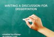 Writing a discussion for dissertation