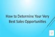 How to Determine Your Very Best Opportunies
