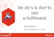 Hans Elshout - De do's & don'ts van e-fulfilment