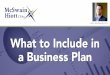 What to Include in a Business Plan