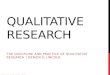150818 DISCUSSION The Discipline and Practice of Qualitative Research