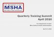 MSHA Quarterly Training Call - April 2016