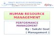 HUMAN RESOURCE MANAGEMENT- PERFORMANCE MANAGEMENT