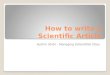 Writing a Scientific Article