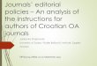 Journals’ Editorial Policies – An Analysis of the Instructions for Authors of Croatian Open Access Journals