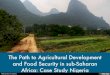 The Path to Agricultural Development and Food Security in sub-Saharan Africa: Case Study Nigeria