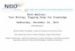 November 18, 2015 NISO Webinar: Text Mining: Digging Deep for Knowledge