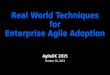 Real World Techniques for Enterprise Agile Adoption