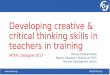 Developing creative & critical thinking skills in teachers in training  IATEFL Glasgow 2017