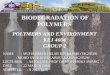 Biodegradation of polymers group 2
