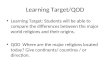 Learning Target/QOD Learning Target: Students will be able to compare the differences between the major world religions and their origins. QOD Where are