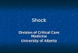 Shock Division of Critical Care Medicine University of Alberta