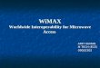 WiMAX Worldwide Interoperability for Microwave Access AMIT KUMAR AMIT KUMAR M TECH (ECE) M TECH (ECE) 09032302 09032302