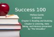 Success 100 Melissa Gunby 5/18/2011 Chapter 5: Reading and Studying Chapter 6: Listening, Note Taking, and Memory presented by “The Versatiles”